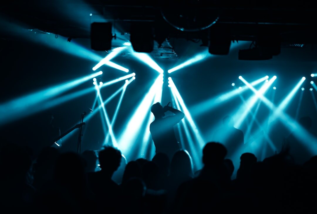 Concert stage with colorful lights